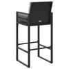 vidaXL Tabourets de bar jardin coussins lot de 2 noir r&eacute;sine tress&eacute;e
