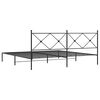 vidaXL Cadre de lit m&eacute;tal sans matelas avec t&ecirc;te de lit noir 193x203cm