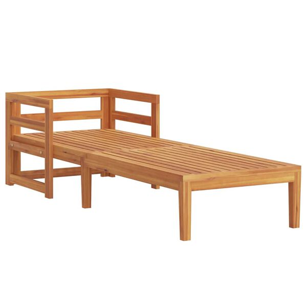 vidaXL Chaise longue avec coussins blanc crème Bois d'acacia solide