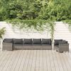 vidaXL Salon de jardin 8 pcs avec coussins Gris R&eacute;sine tress&eacute;e