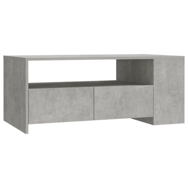 vidaXL Table basse gris b&eacute;ton 102x55x42 cm bois d'ing&eacute;nierie
