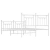 vidaXL Cadre de lit m&eacute;tal sans matelas et pied de lit blanc 150x200 cm