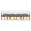 vidaXL Salon de jardin 4 pcs avec coussins Bois d'acacia solide