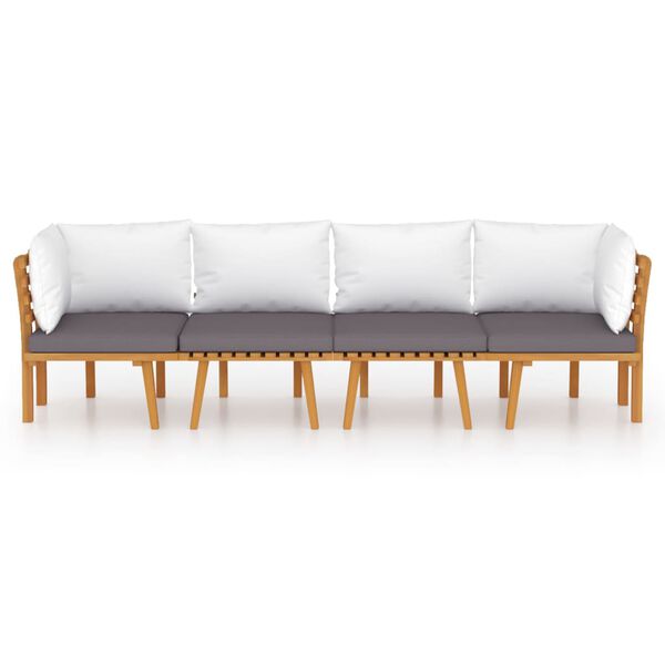 vidaXL Salon de jardin 4 pcs avec coussins Bois d'acacia solide
