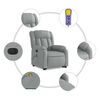 vidaXL Fauteuil inclinable de massage &eacute;lectrique gris clair tissu