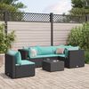vidaXL Salon de jardin 6 pcs avec coussins Noir R&eacute;sine tress&eacute;e