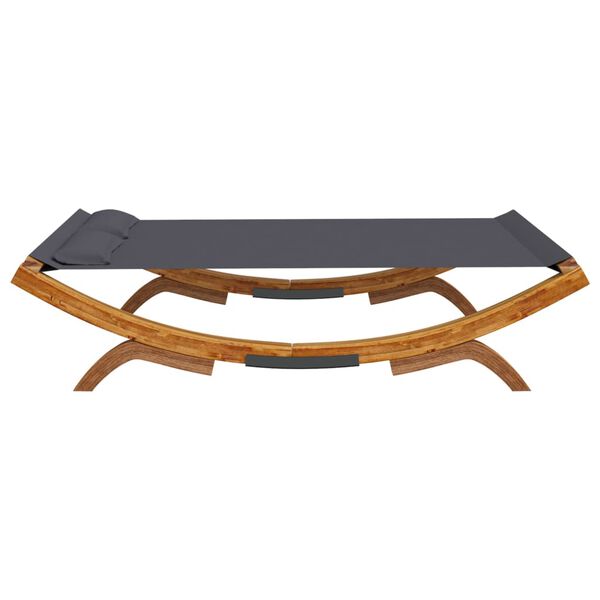 vidaXL Lit de repos ext&eacute;rieur 165x188,5x46 cm Bois courb&eacute; Anthracite