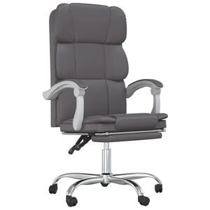vidaXL Fauteuil inclinable de bureau Gris Similicuir