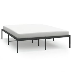 vidaXL Cadre de lit m&eacute;tal sans matelas noir 150x200 cm