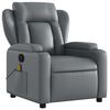 vidaXL Fauteuil de massage inclinable gris similicuir