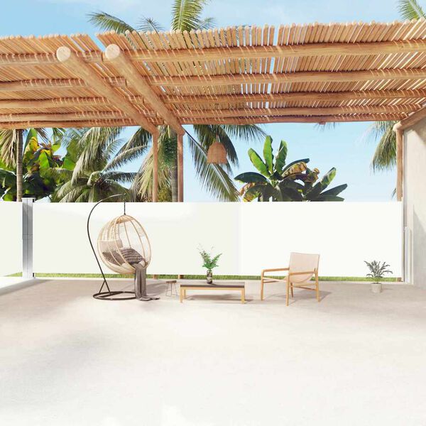 vidaXL Auvent lat&eacute;ral r&eacute;tractable Cr&egrave;me 160x1200 cm