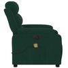vidaXL Fauteuil inclinable de massage &eacute;lectrique vert fonc&eacute; velours