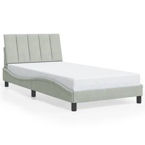 vidaXL Cadre de lit sans matelas Hanko gris clair 100x190 cm velours