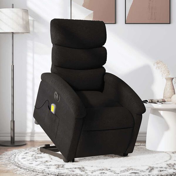 vidaXL Fauteuil inclinable de massage électrique noir tissu