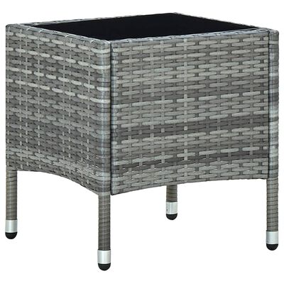 vidaXL Table de jardin Gris 40x40x45 cm Résine tressée