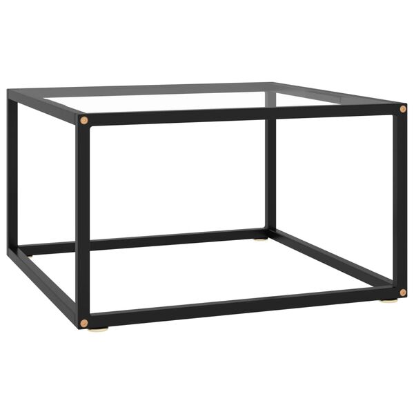 vidaXL Table basse Noir avec verre tremp&eacute; 60x60x35 cm