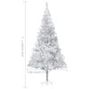 vidaXL Sapin de No&euml;l artificiel pr&eacute;-&eacute;clair&eacute;/support argent&eacute; 210 cm PET