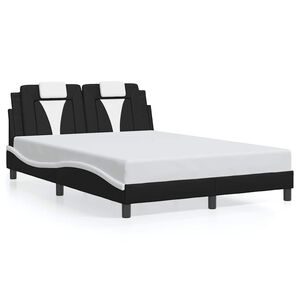 vidaXL Cadre de lit Viana sans matelas noir et blanc 137x190 cm similicuir