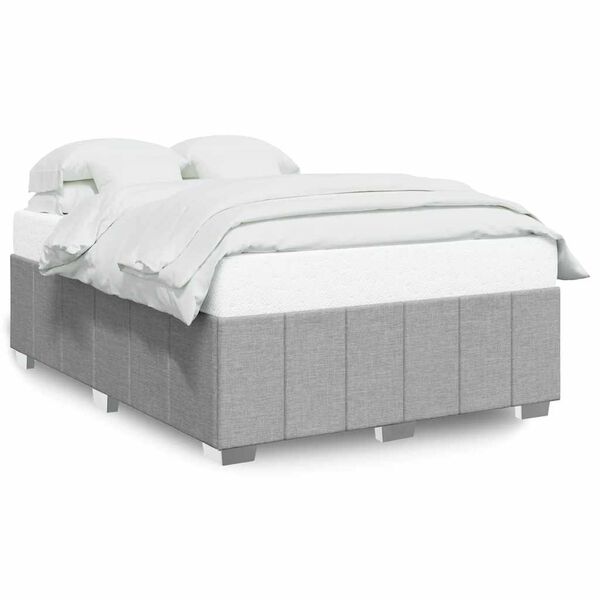 vidaXL Cadre de lit sans matelas gris clair tissu