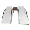 vidaXL Chaises longues avec table R&eacute;sine tress&eacute;e Marron