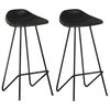 vidaXL Tabourets de bar lot de 2 noir cuir v&eacute;ritable
