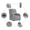 vidaXL Fauteuil inclinable de massage électrique gris clair tissu
