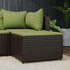 vidaXL Repose-pied de jardin avec coussin marron r&eacute;sine tress&eacute;e