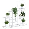 vidaXL Support pour plantes 94,5x25x88 cm Blanc M&eacute;tal