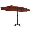 vidaXL Parasol d'extérieur avec poteau en aluminium terre cuite