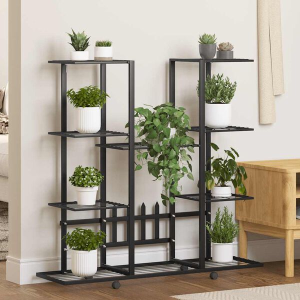 vidaXL Jardini&egrave;re avec roues 94,5x24,5x91,5 cm Noir Fer