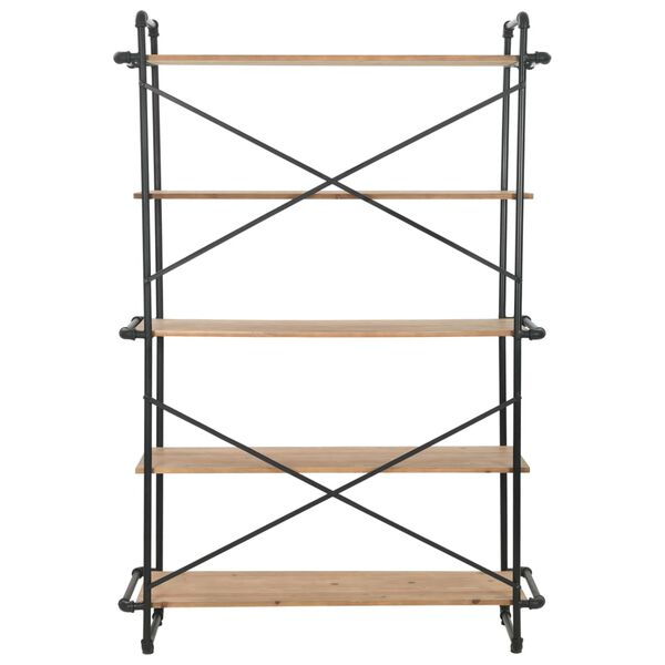 vidaXL Bibliothèque Bois de sapin massif et acier 120x42x180 cm