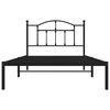 vidaXL Cadre de lit m&eacute;tal sans matelas avec t&ecirc;te de lit noir 100x200cm