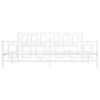 vidaXL Cadre de lit m&eacute;tal sans matelas et pied de lit blanc 193x203 cm