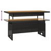 vidaXL Table de jardin noir 100x50x43/63 cm acacia et r&eacute;sine tress&eacute;e