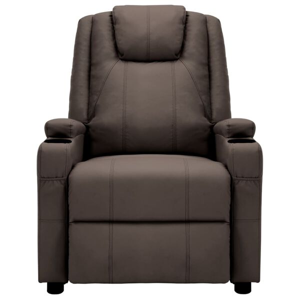 vidaXL Fauteuil de massage &eacute;lectrique marron similicuir