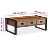 vidaXL Table basse avec 3 tiroirs Bois de r&eacute;cup&eacute;ration 100x50x35 cm
