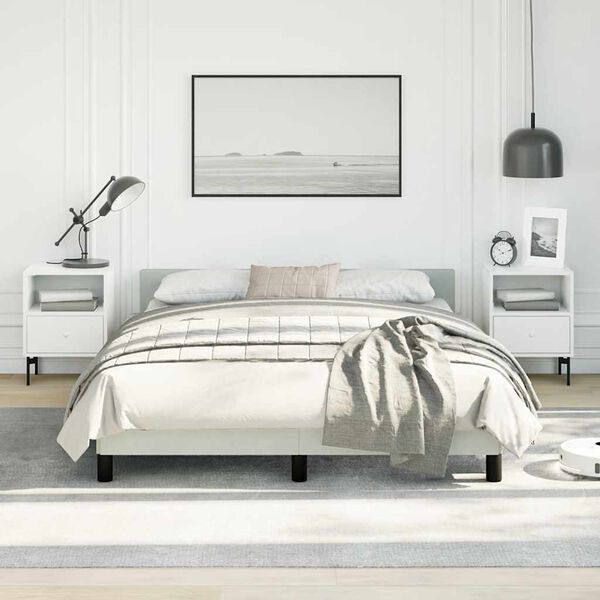 vidaXL Cadre de lit sans matelas gris clair velours