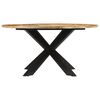 vidaXL Table à dîner Ø150x76 cm bois de manguier massif brut