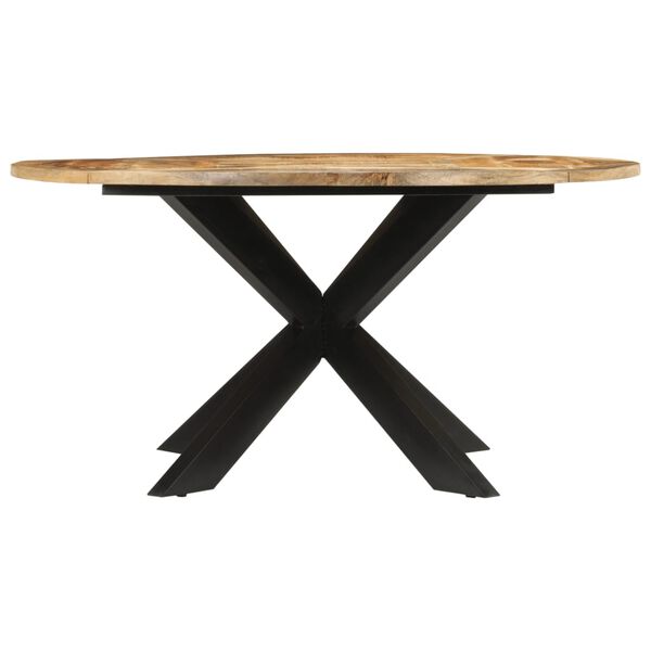 vidaXL Table à dîner Ø150x76 cm bois de manguier massif brut