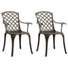 vidaXL Chaises de jardin lot de 2 Aluminium coul&eacute; Bronze