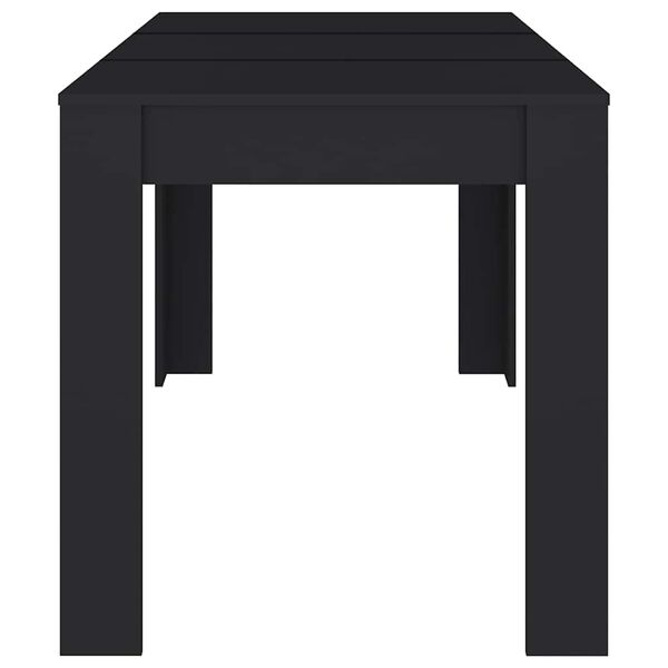 vidaXL Table à manger Noir 140x74,5x76 cm Bois d'ingénierie