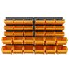 vidaXL Kit de bacs de stockage et panneaux muraux 32 pcs Jaune et noir