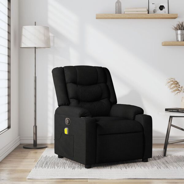 vidaXL Fauteuil de massage inclinable noir tissu