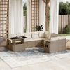 vidaXL Salon de jardin avec coussins 10 pcs beige r&eacute;sine tress&eacute;e