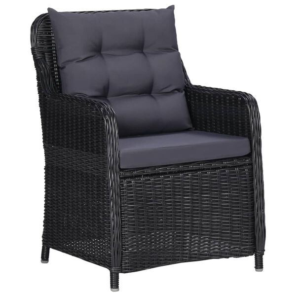 vidaXL Chaises de jardin lot de 2 avec coussins R&eacute;sine tress&eacute;e Noir