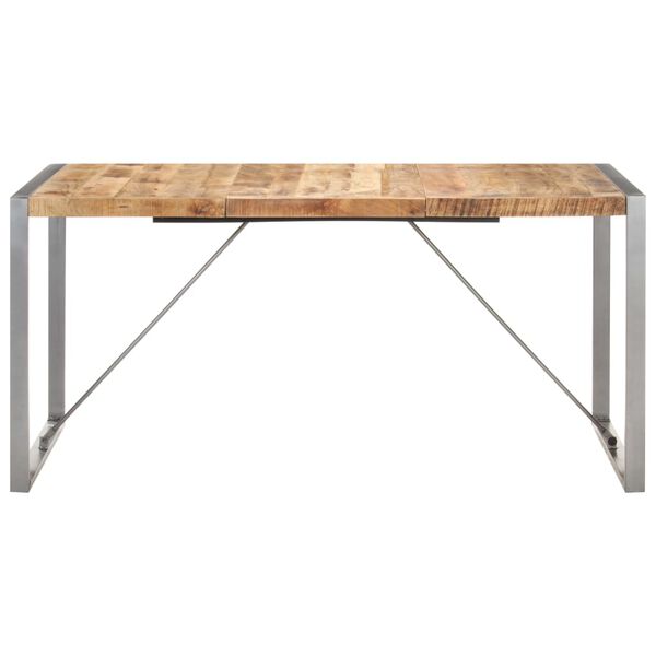 vidaXL Table &agrave; manger 160x80x75 cm Bois de manguier massif brut