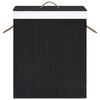 vidaXL Panier à linge avec une seule section bambou noir 83 L