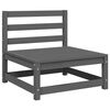 vidaXL Salon de jardin 3 pcs gris bois de pin massif