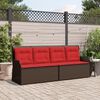 vidaXL Banc inclinable de jardin avec coussins marron résine tressée