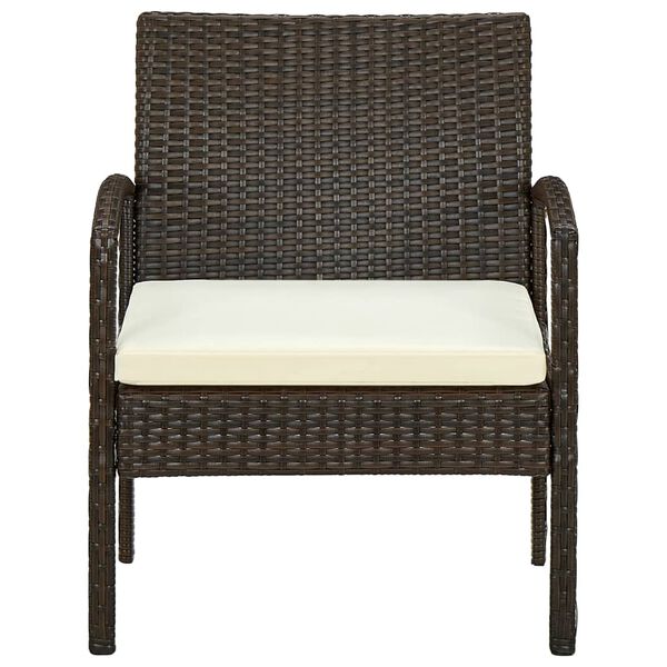 vidaXL Chaise de jardin avec coussin R&eacute;sine tress&eacute;e Marron
